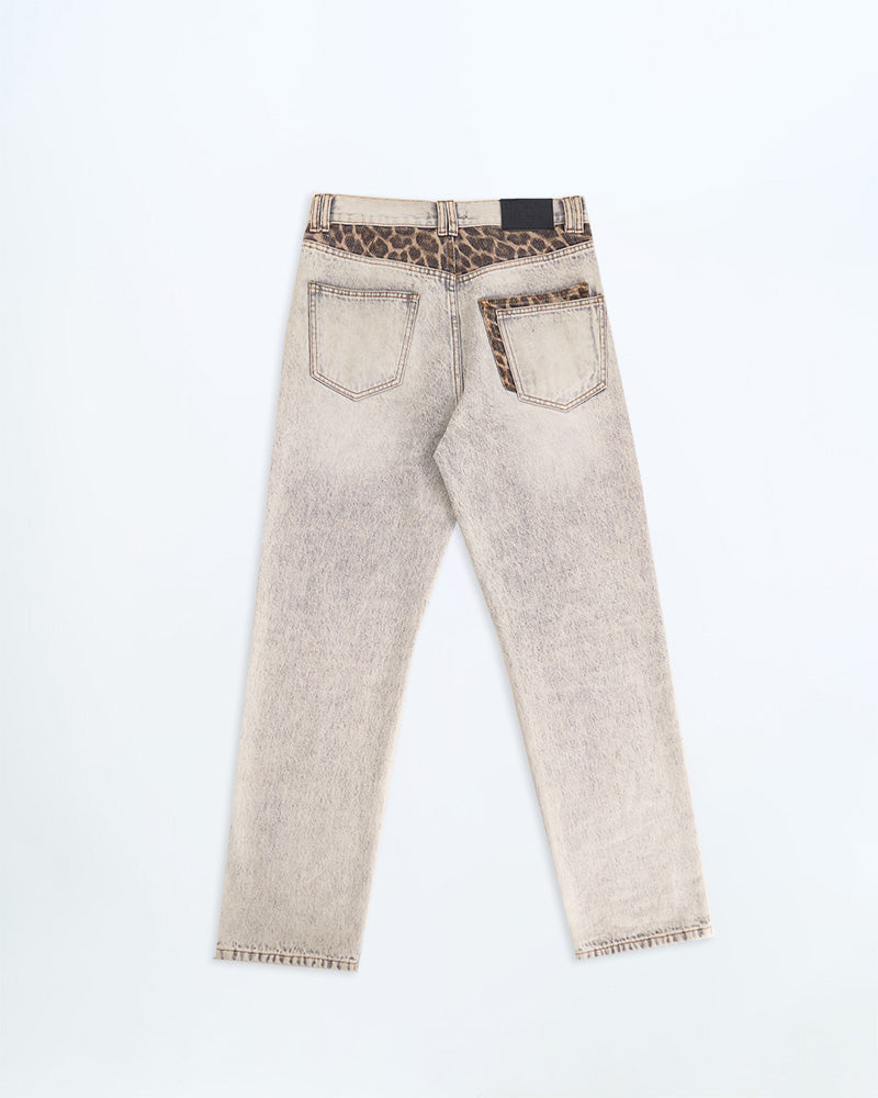 70s Leo Straight Leg Acid Washed Denim