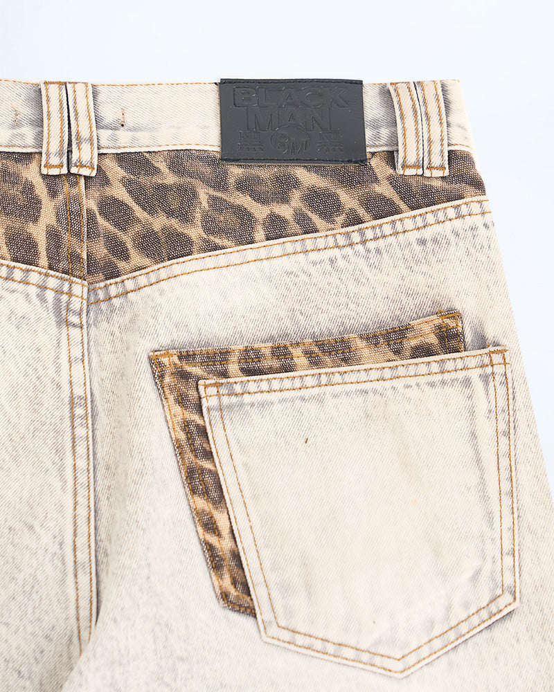 70s Leo Straight Leg Acid Washed Denim