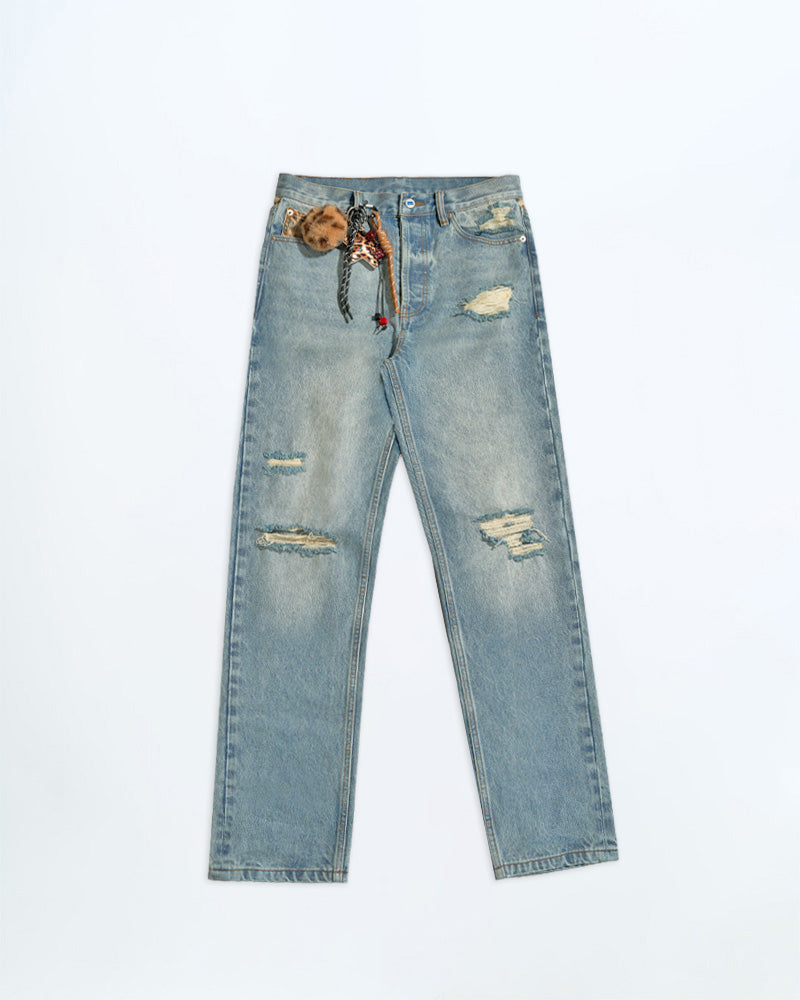 70s Leo Straight Leg Light Washed Denim