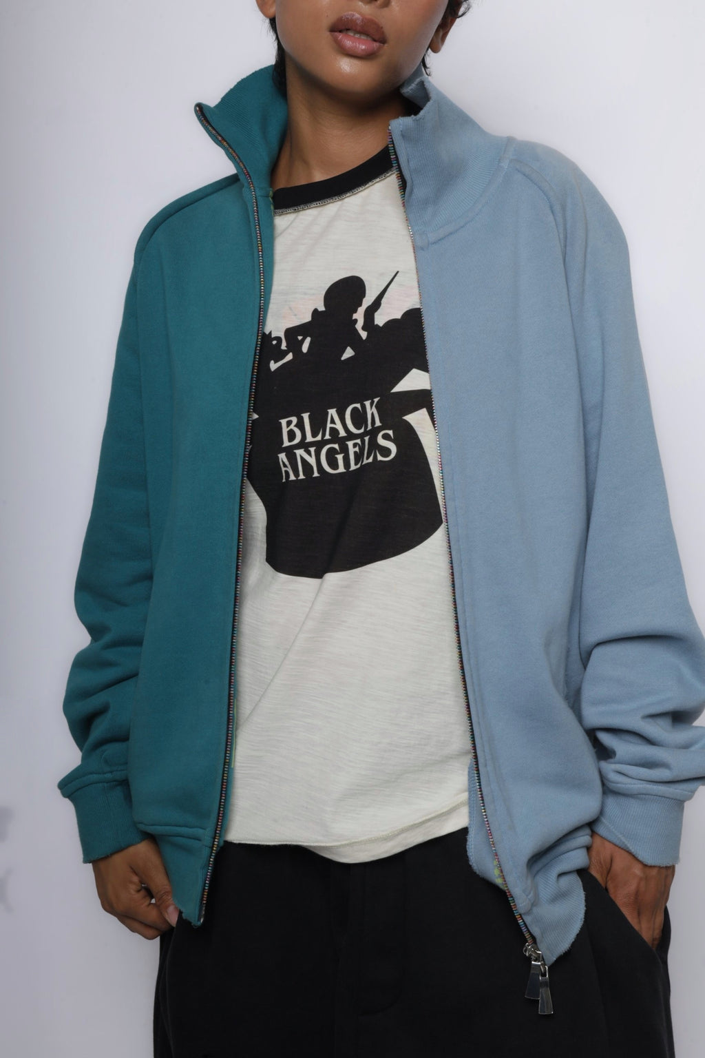 TWO TONE ZIP UP JACKET  ***PRE-ORDER***