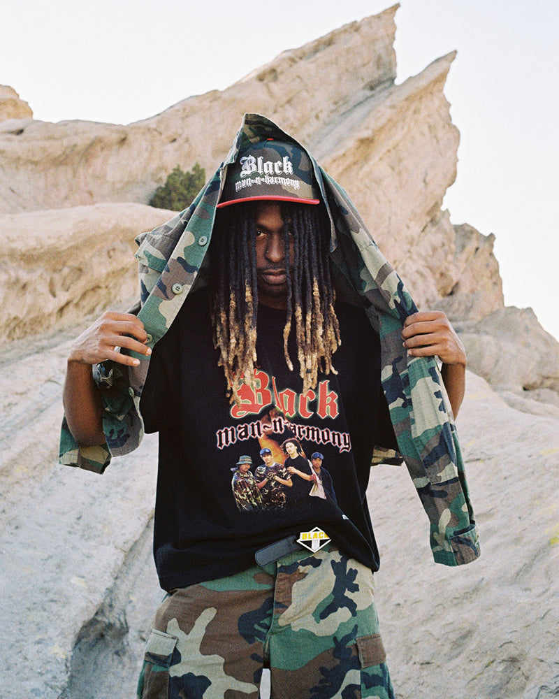 Black-man-n-harmony 5 panel hat