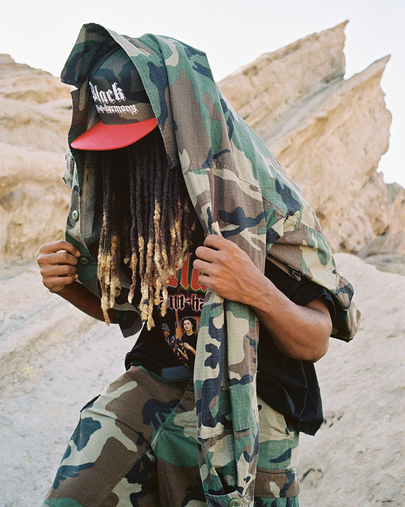 Black-man-n-harmony 5 panel hat
