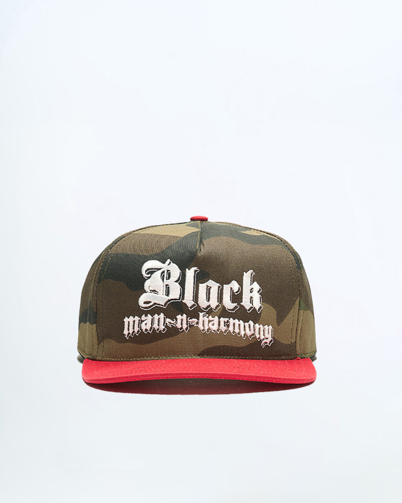 Black-man-n-harmony 5 panel hat